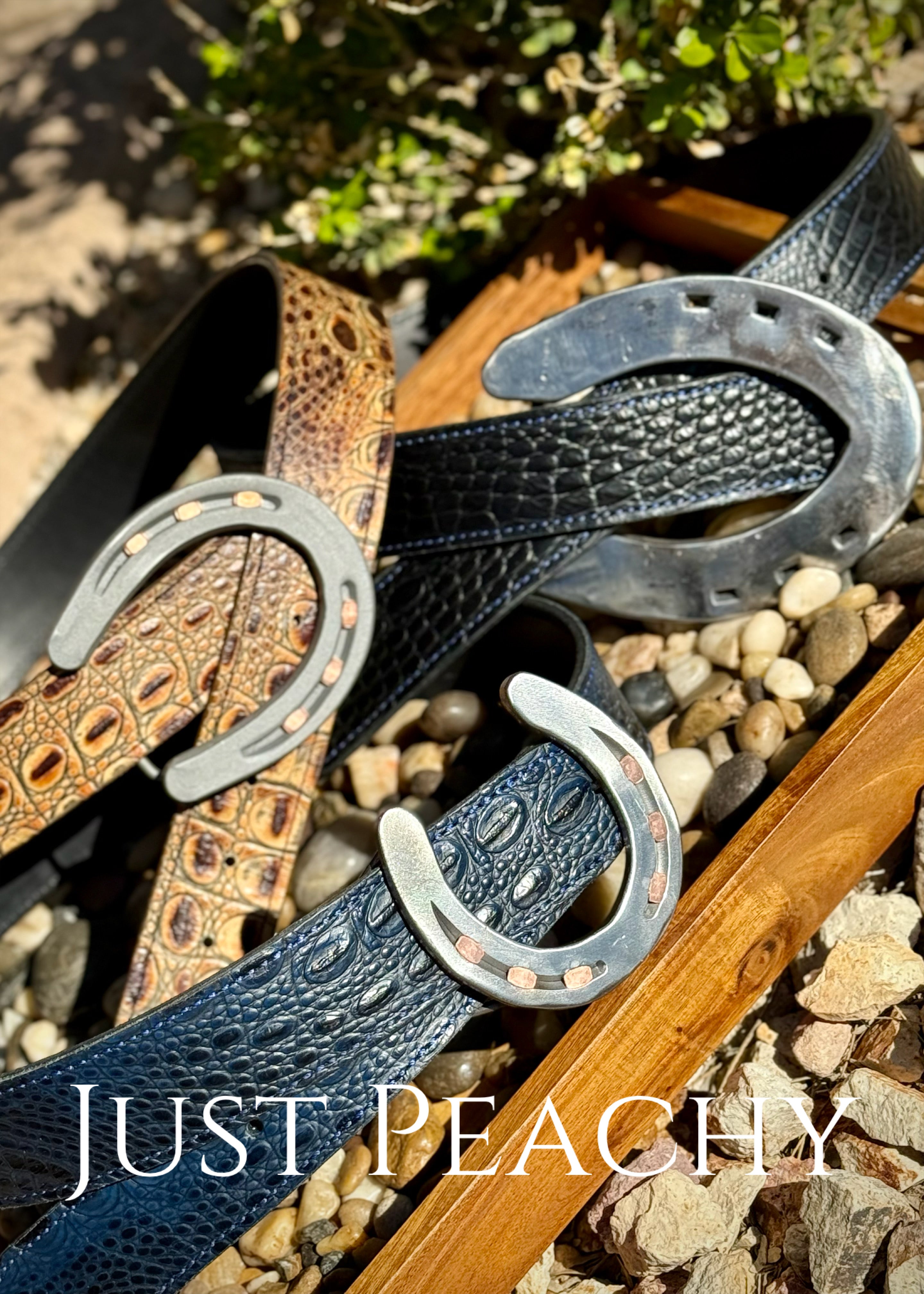 Horseshoe Buckle Multi-Strap Belt Adjustable Vegan Leather | NWOT Leather Belt Strap - Men main image 2