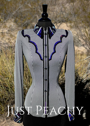 Western horsemanship day shirt by DarDar8 Designs in black, silver and purple