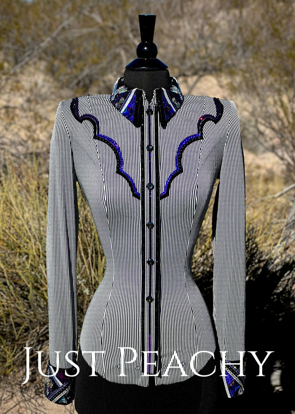 Western horsemanship day shirt by DarDar8 Designs in black, silver and purple