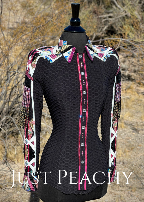 DarDar8 Designs western day shirt in black, pink and white