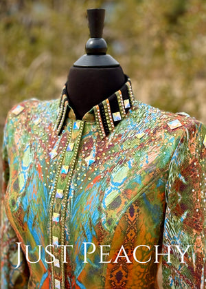 Colorful western horse show shirt by Stella Show Clothing