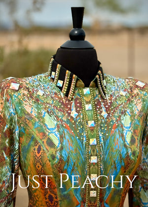 Colorful western horse show shirt by Stella Show Clothing