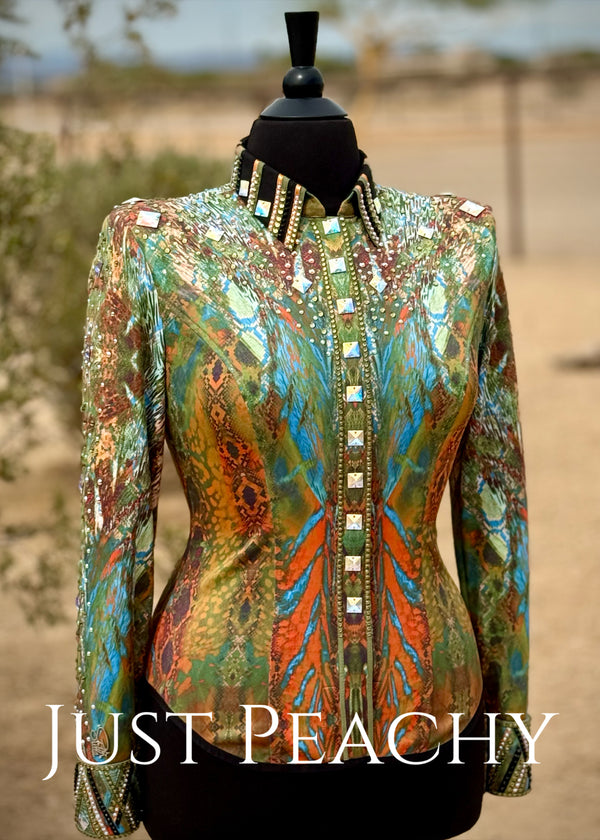 Colorful western horse show shirt by Stella Show Clothing