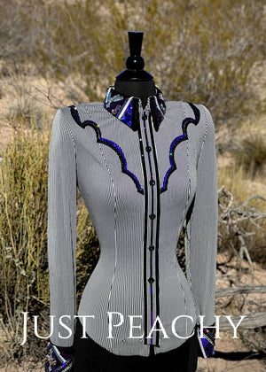Western horsemanship day shirt by DarDar8 Designs in black, silver and purple