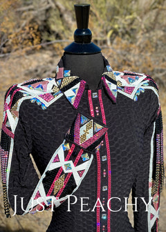 DarDar8 Designs western day shirt in black, pink and white