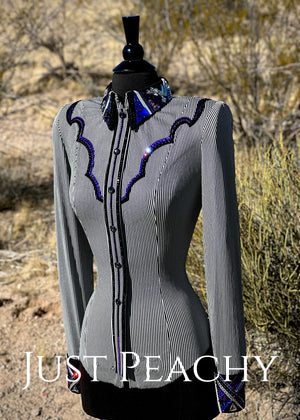 Western horsemanship day shirt by DarDar8 Designs in black, silver and purple
