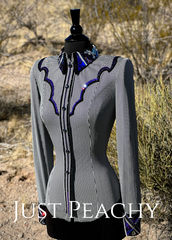 Western horsemanship day shirt by DarDar8 Designs in black, silver and purple