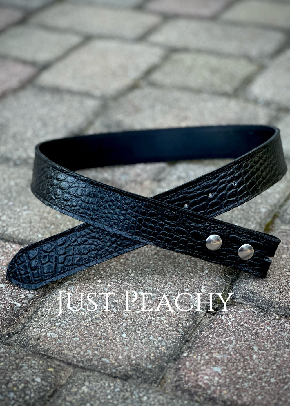 Classic Leather Belts ~ Black Croc