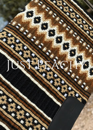 Black chocolate brown tan and cream oversized western show pad - Just Peachy Show Clothing
