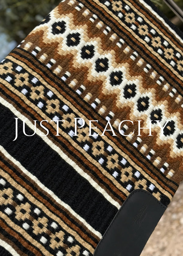 Black chocolate brown tan and cream oversized western show pad - Just Peachy Show Clothing