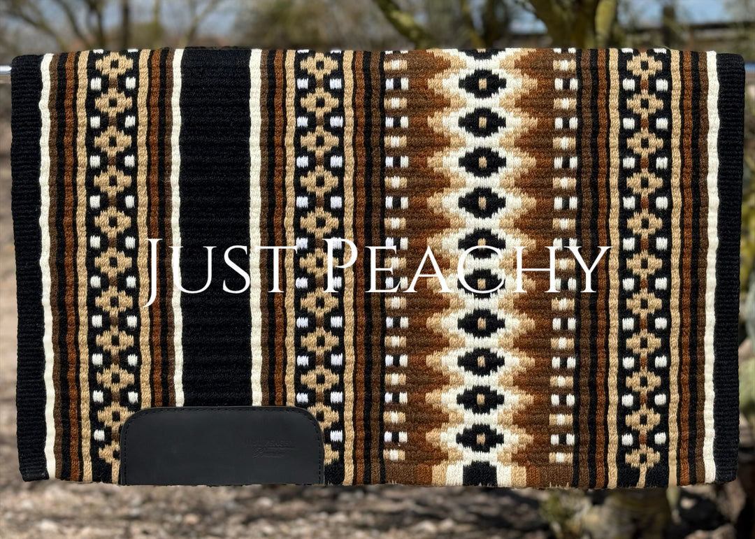 Black chocolate brown tan and cream oversized western show pad - Just Peachy Show Clothing