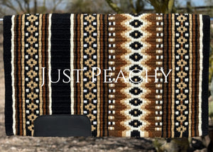 Black chocolate brown tan and cream oversized western show pad - Just Peachy Show Clothing