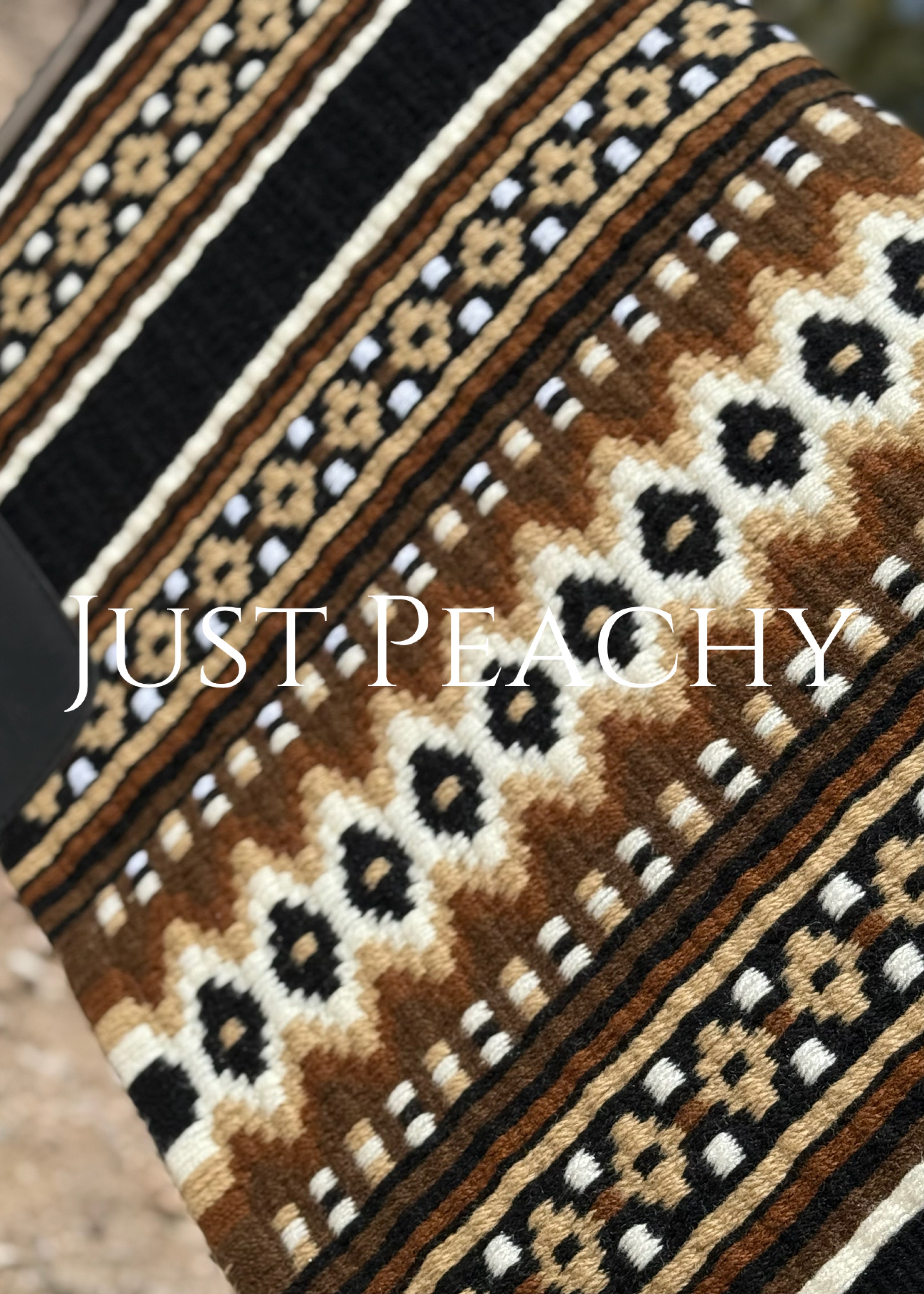 Black chocolate brown tan and cream oversized western show pad - Just Peachy Show Clothing