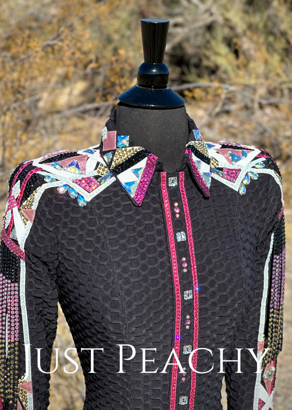 DarDar8 Designs western day shirt in black, pink and white