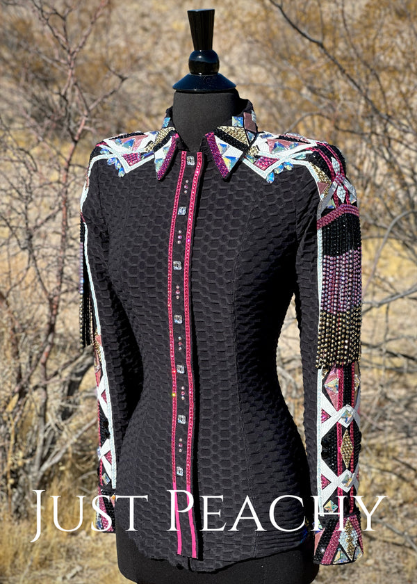DarDar8 Designs western day shirt in black, pink and white