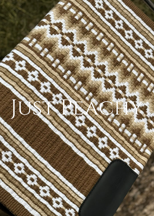 Dark taupe white and tan oversized western show pad - Just Peachy Show Clothing
