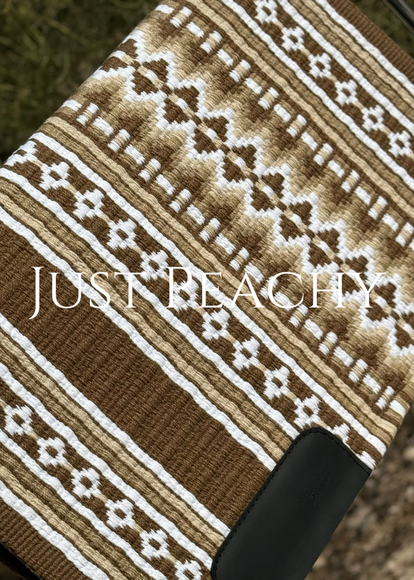 Dark taupe white and tan oversized western show pad - Just Peachy Show Clothing