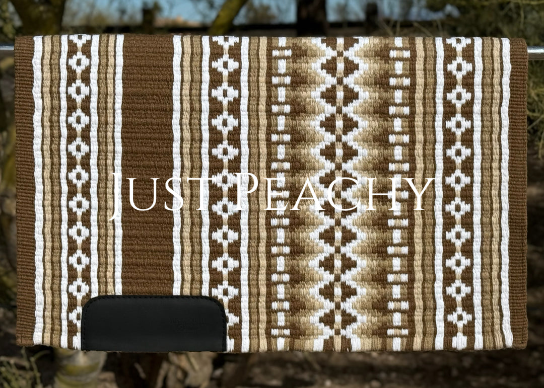 Dark taupe white and tan oversized western show pad - Just Peachy Show Clothing