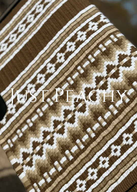 Dark taupe white and tan oversized western show pad - Just Peachy Show Clothing