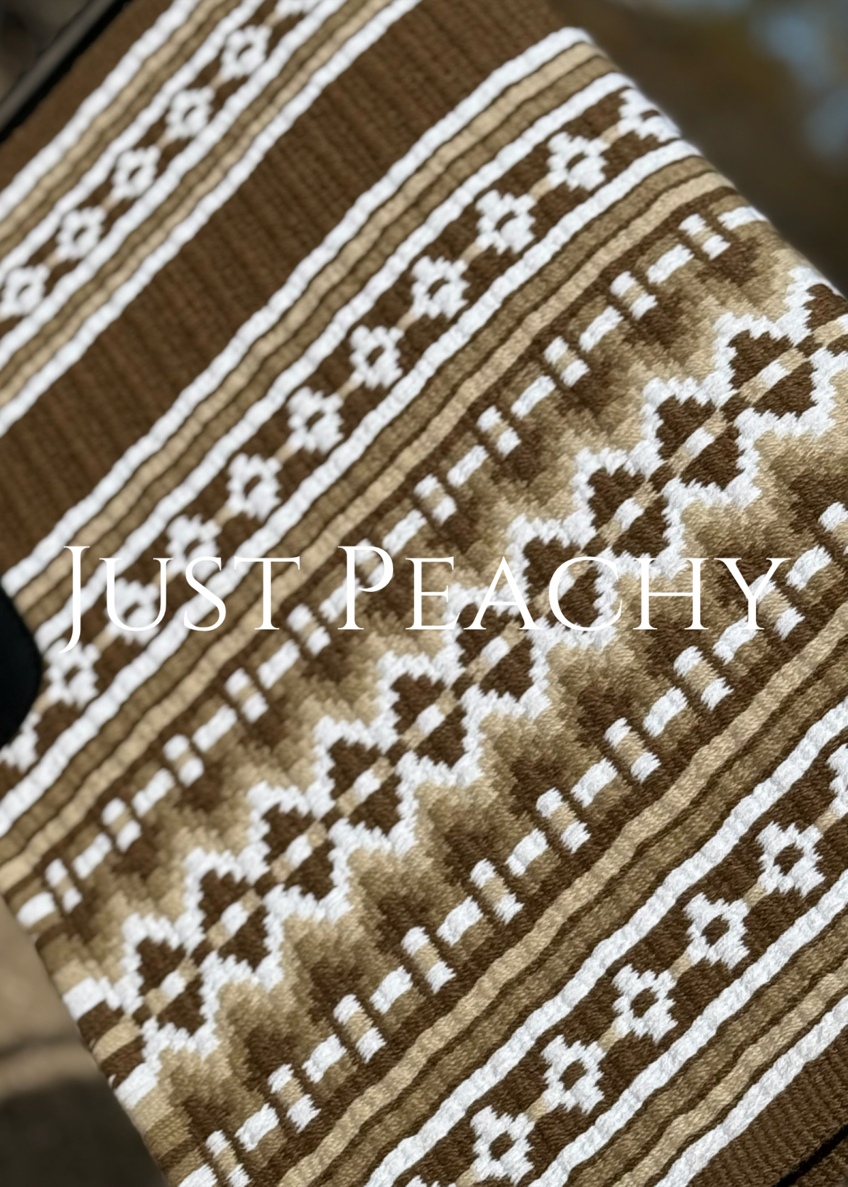 Dark taupe white and tan oversized western show pad - Just Peachy Show Clothing