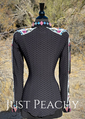 DarDar8 Designs western day shirt in black, pink and white