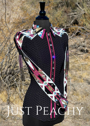 DarDar8 Designs western day shirt in black, pink and white