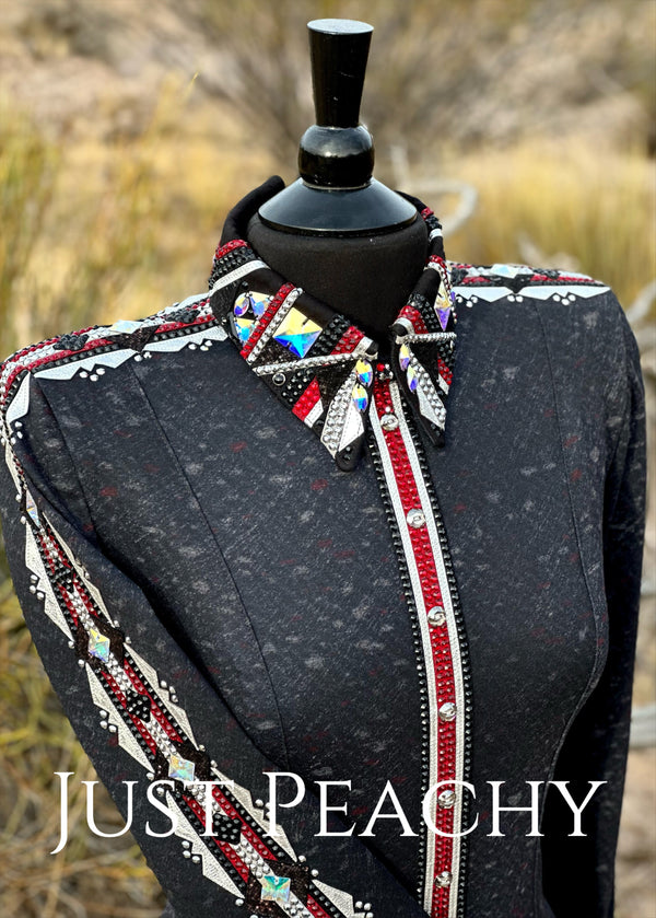 DarDar8 Designs western horsemanship day shirt in black and red
