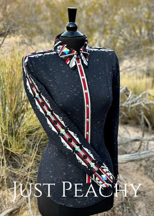 DarDar8 Designs western horsemanship day shirt in black and red