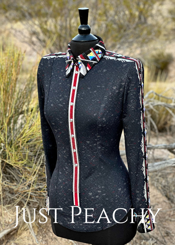 DarDar8 Designs western horsemanship day shirt in black and red