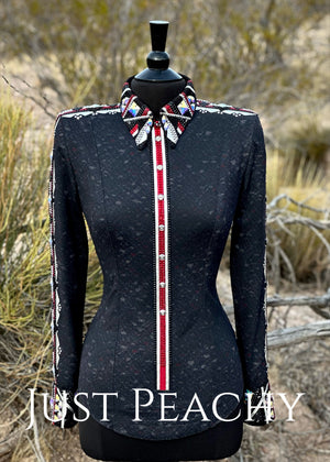 DarDar8 Designs western horsemanship day shirt in black and red