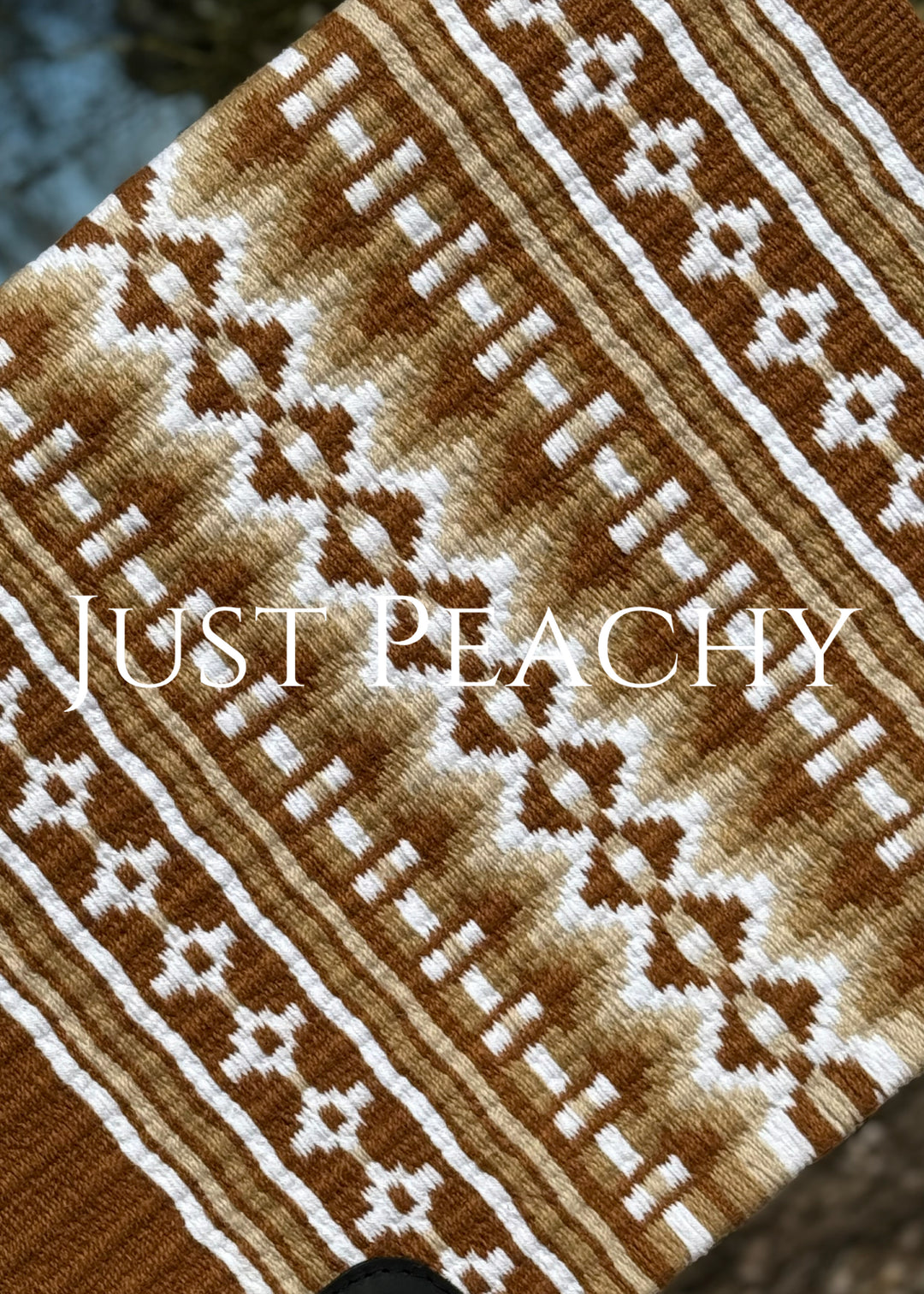 Just Peachy Show Blanket in golden tans and white