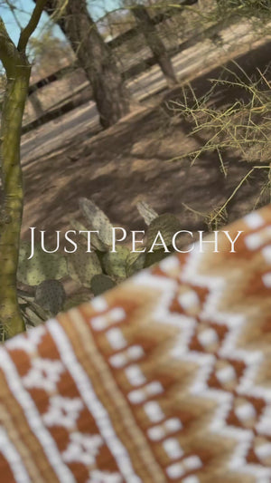 Just Peachy Show Blanket in golden tans and white