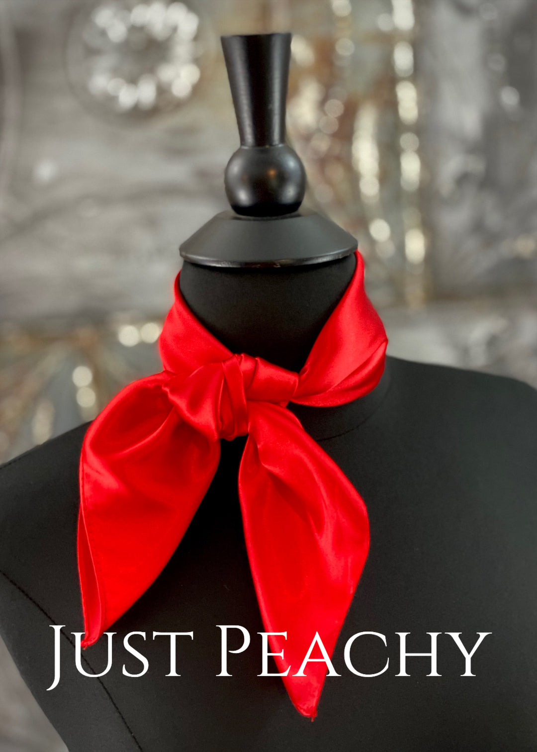 The Just Peachy Silky Solid Show Scarf ~ 23 Inch {Red}