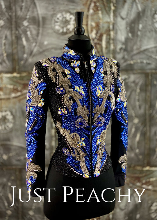 Royal Blue Silver And Black All-Day Jacket By Trudy Label