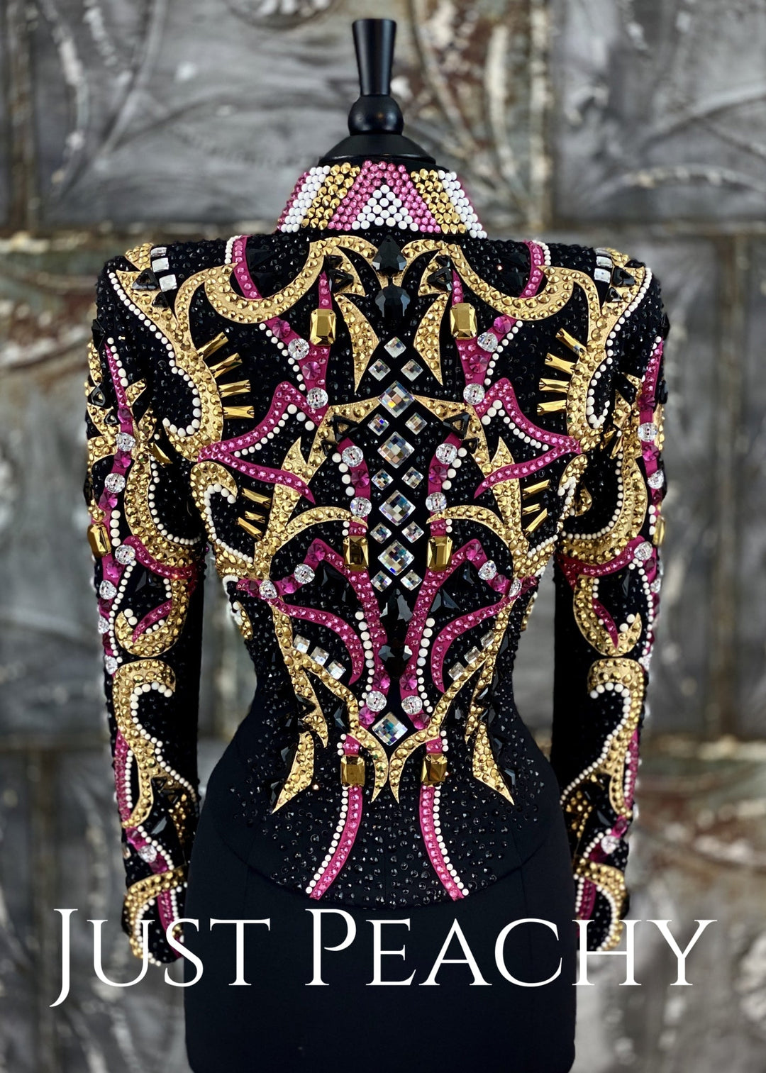 Fuchsia, Gold, White and Black Jacket By Lindsey James ~ Just Peachy Show Clothing