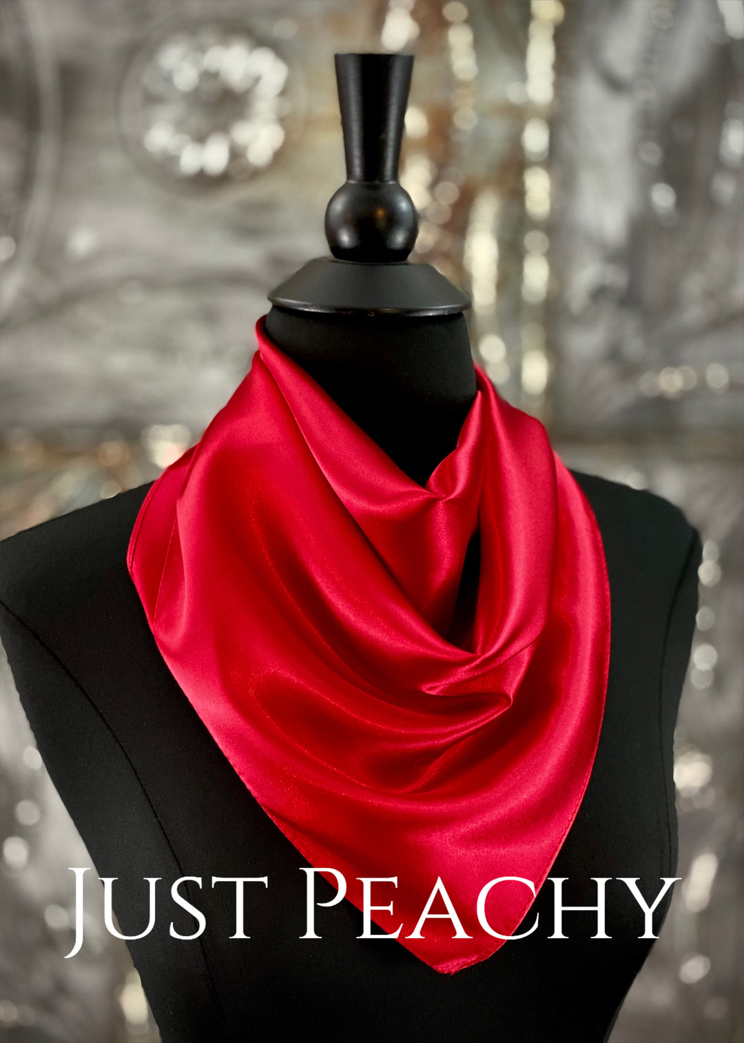 The Just Peachy Silky Solid Show Scarf ~ 23 Inch {Deep Red}