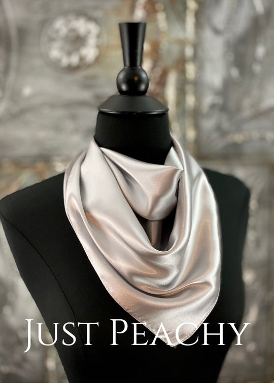 The Just Peachy Silky Solid Show Scarf ~ 23 Inch {Gray}