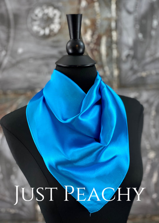The Just Peachy Silky Solid Show Scarf ~ 23 Inch {Turquoise}