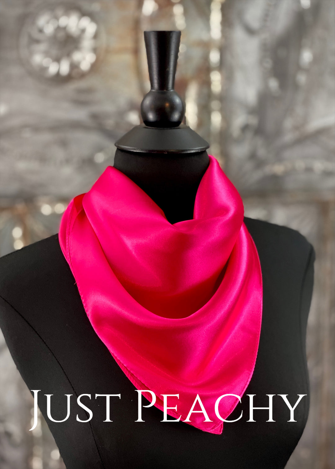 The Just Peachy Silky Solid Show Scarf ~ 23 Inch {Hot Pink}