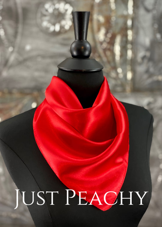 The Just Peachy Silky Solid Show Scarf ~ 23 Inch {Red}