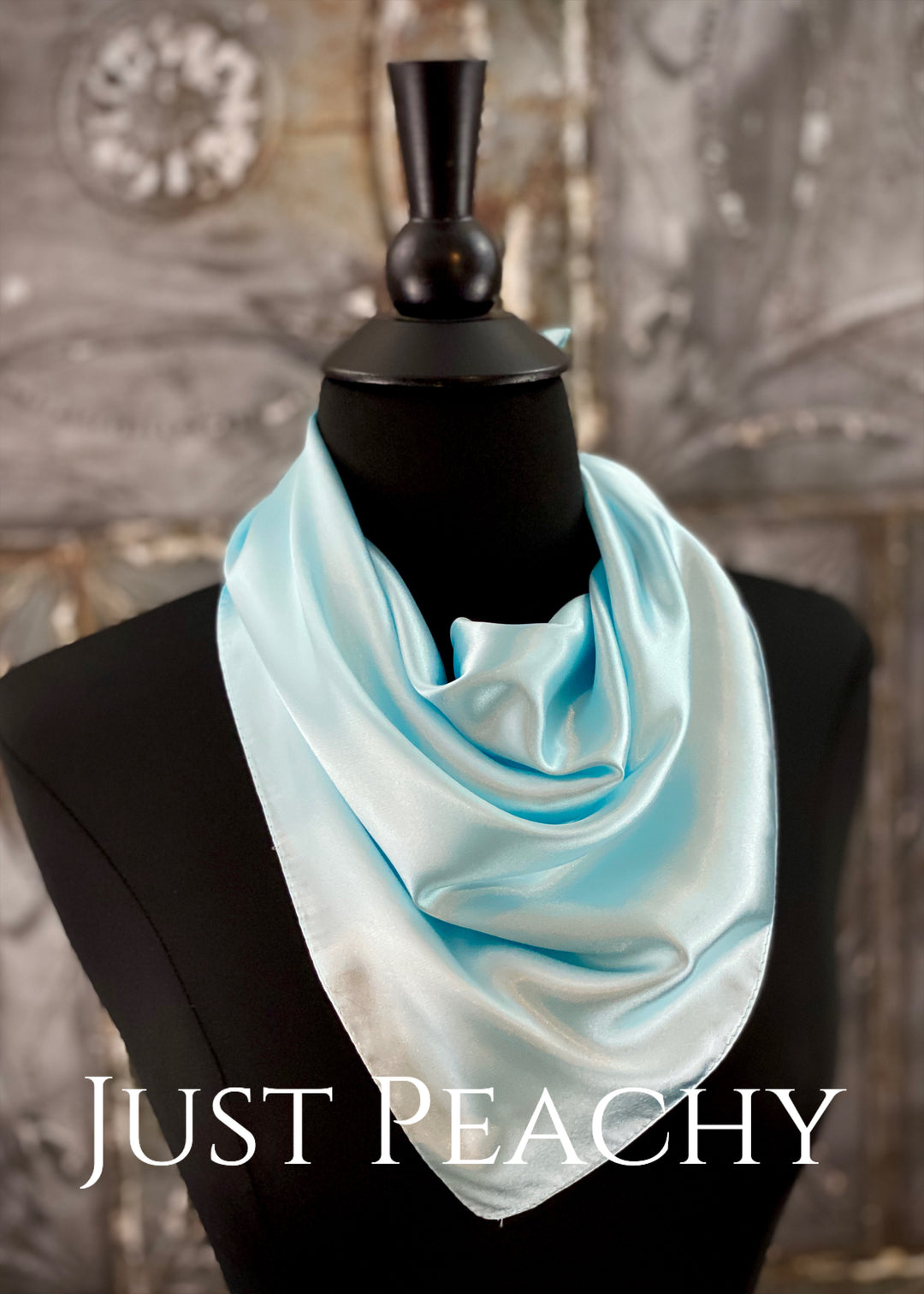 The Just Peachy Silky Solid Show Scarf ~ 23 Inch {Crystal Ice Blue}