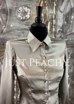 Satin Button-Up Show Shirt