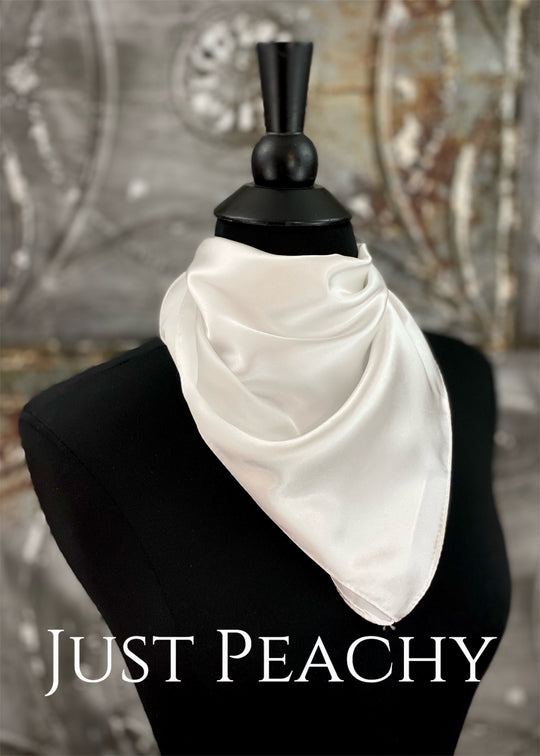 The Just Peachy Silky Solid Show Scarf ~ 23 Inch {White}