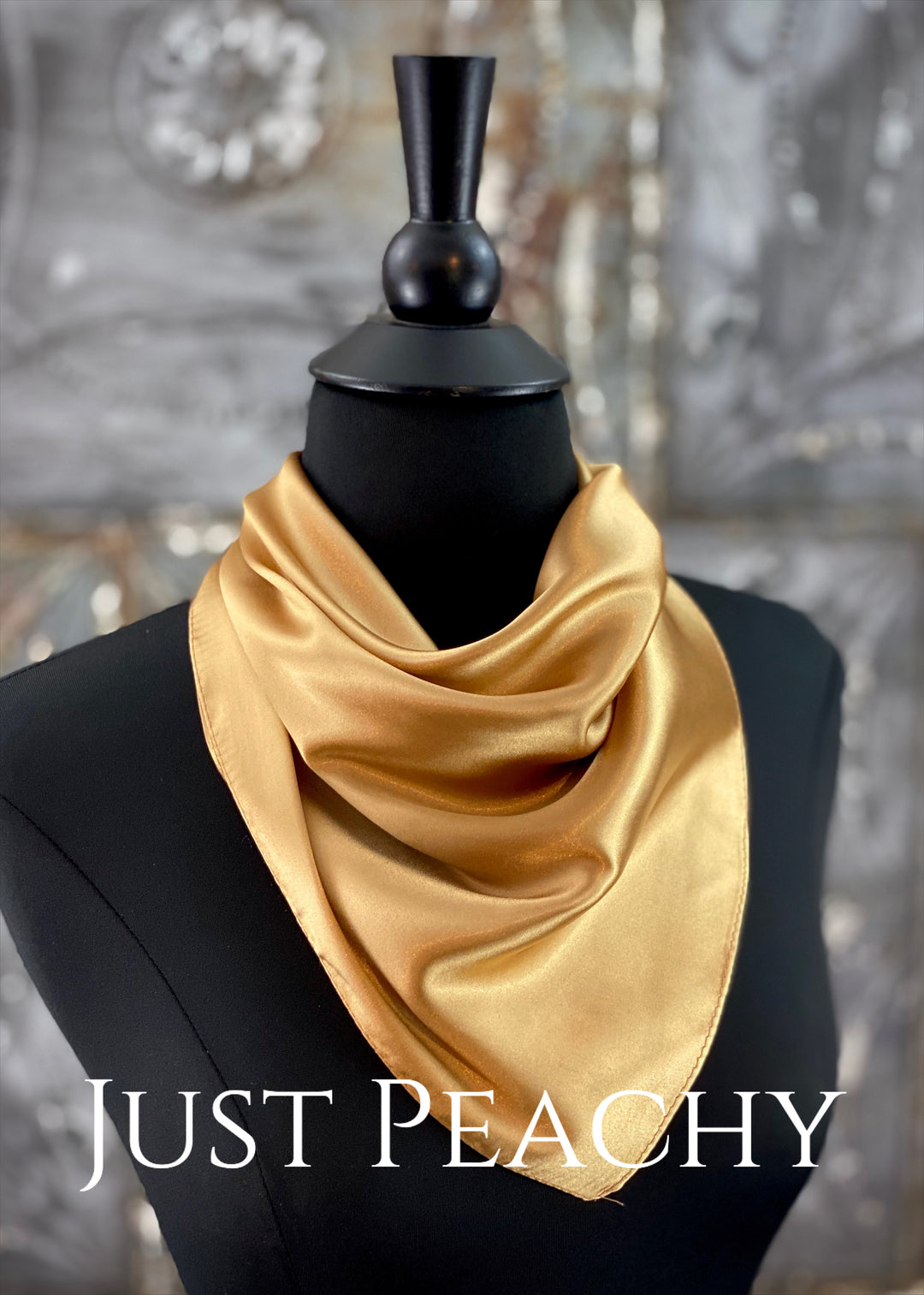The Just Peachy Silky Solid Show Scarf ~ 23 Inch {Gold}