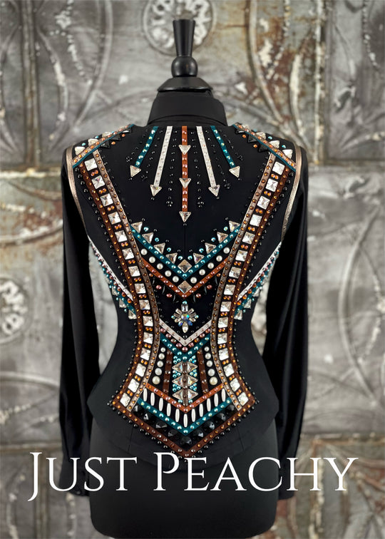 Copper, Teal and Black Vest by Dry Creek Designs ~ Ladies XS/Small