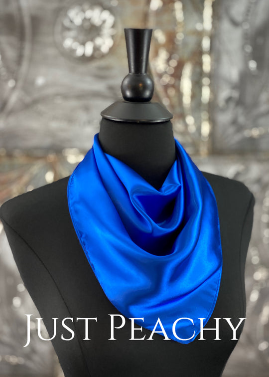 The Just Peachy Silky Solid Show Scarf ~ 23 Inch {Royal Blue}