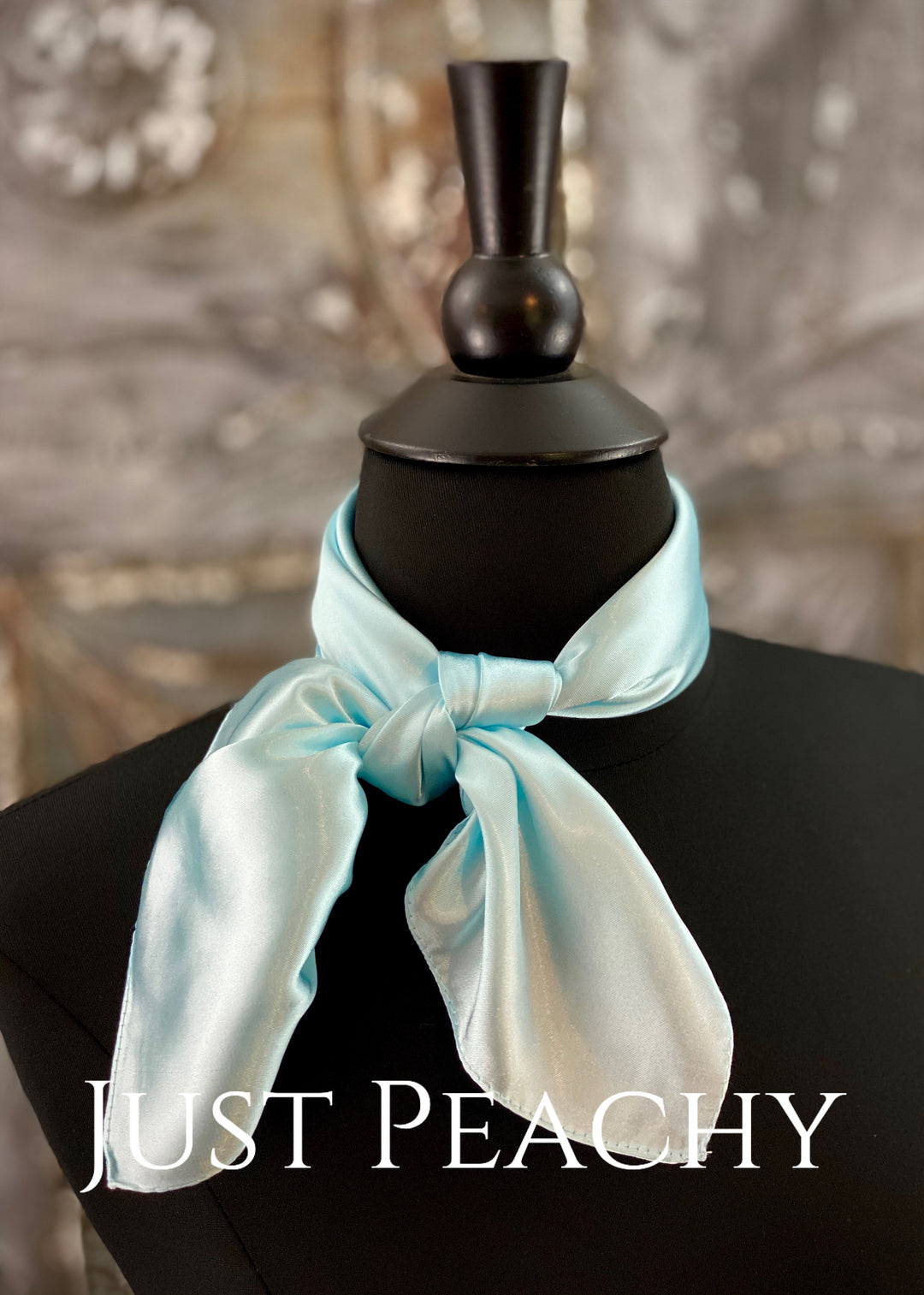 The Just Peachy Silky Solid Show Scarf ~ 23 Inch {Crystal Ice Blue}