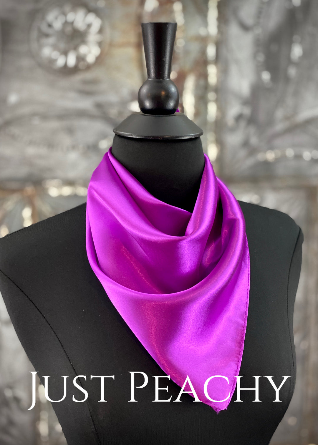 The Just Peachy Silky Solid Show Scarf ~ 23 Inch {Grape Juice}